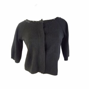 3/$25 LOFT Size XS Black Wool Shrug Sequins